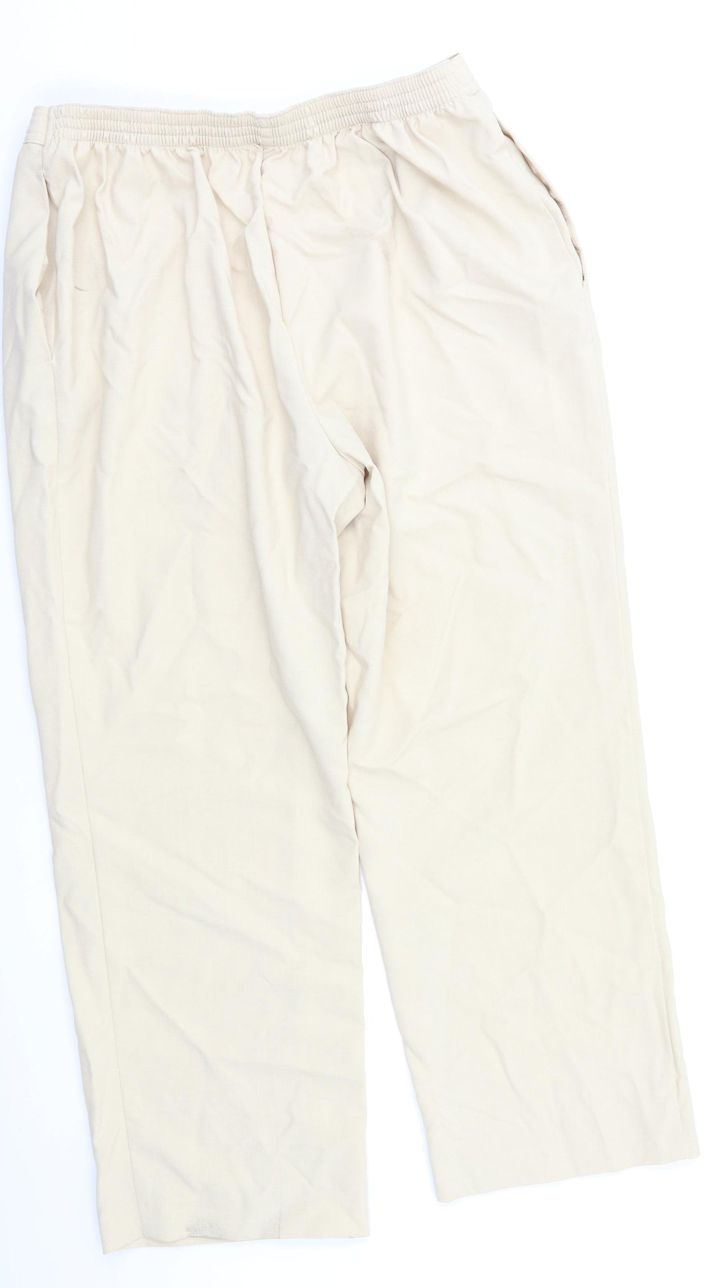 M&S Womens Ivory   Dress Pants Trousers Size 18 L24 in