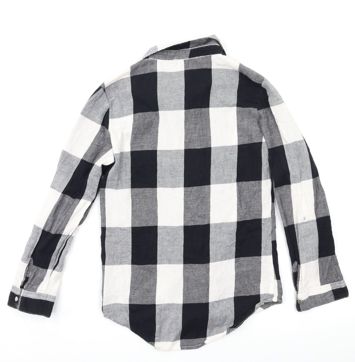 Preworn Boys Black Check  Basic Button-Up Size 7-8 Years