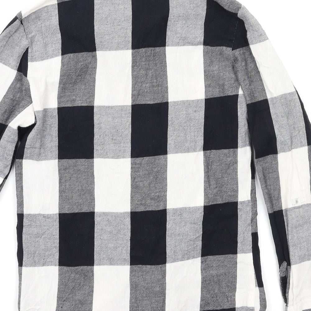 Preworn Boys Black Check  Basic Button-Up Size 7-8 Years