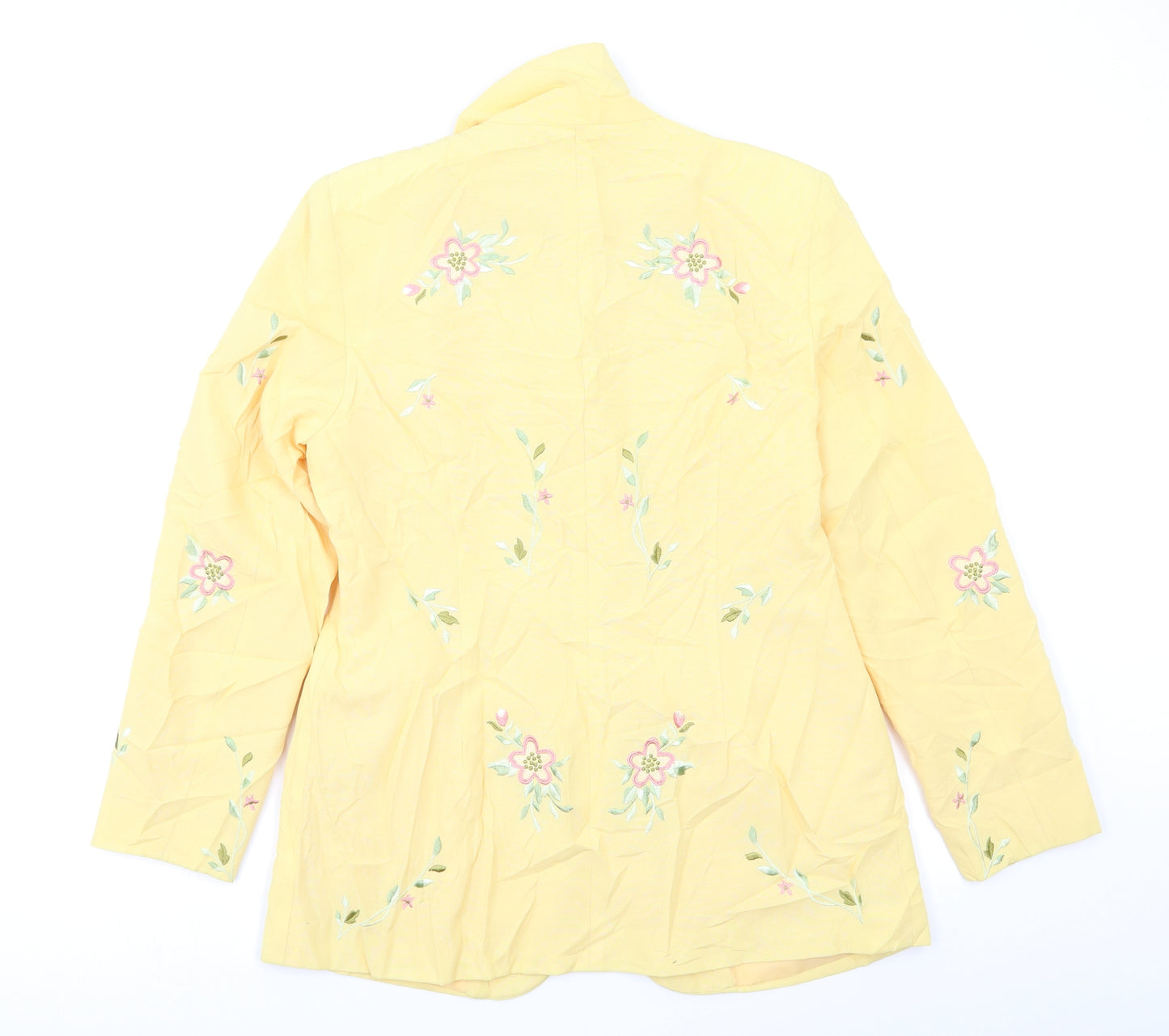 Kaleidoscope Womens Yellow Floral  Jacket Blazer Size 12