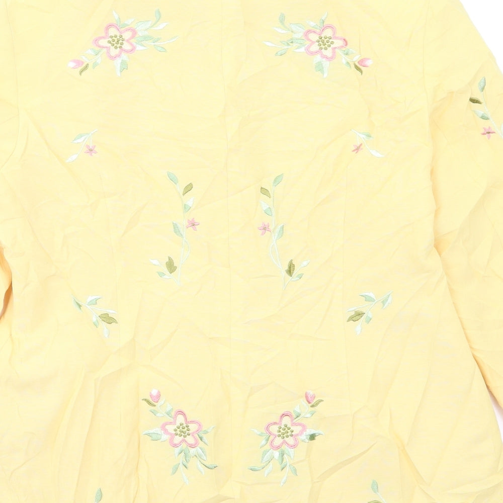 Kaleidoscope Womens Yellow Floral  Jacket Blazer Size 12