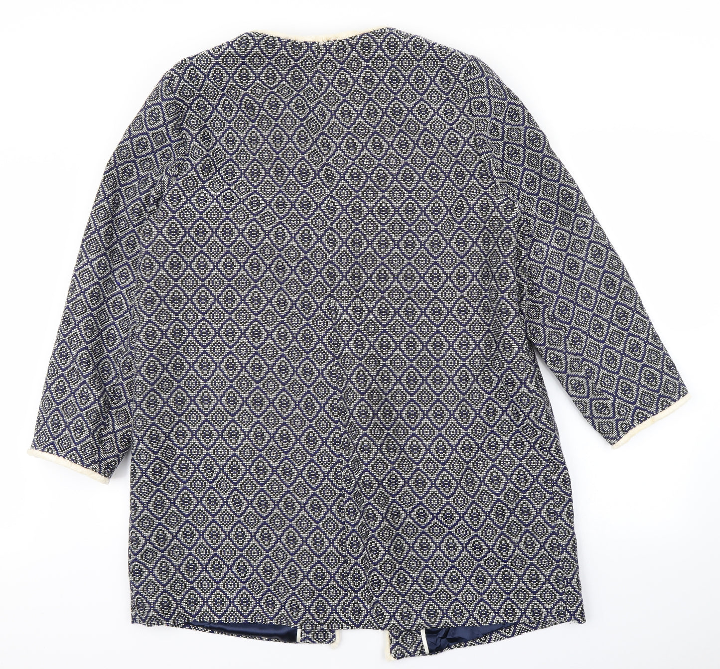 Wallis Womens Blue Argyle/Diamond  Jacket Coat Size 18