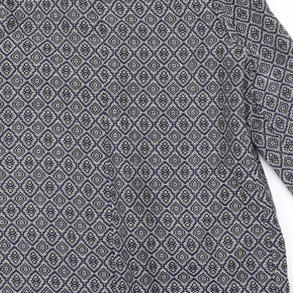 Wallis Womens Blue Argyle/Diamond  Jacket Coat Size 18