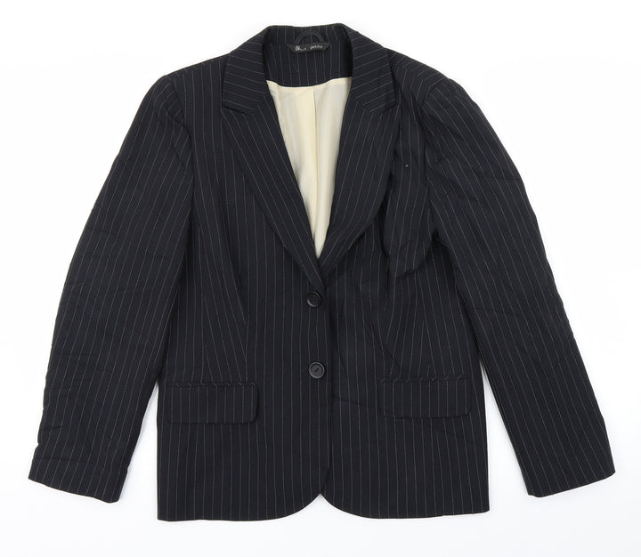 BHS Womens Black Striped Jacket Blazer Size 14