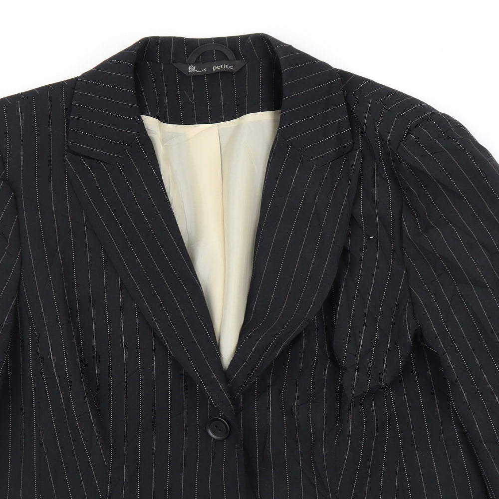 BHS Womens Black Striped  Jacket Blazer Size 14