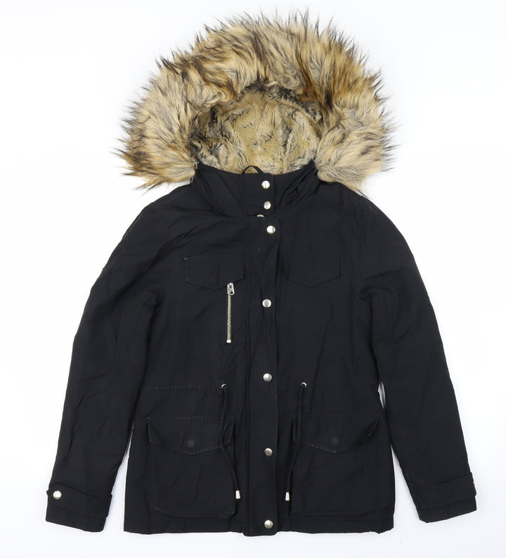 Topshop Womens Black Pea Coat Coat Size 6