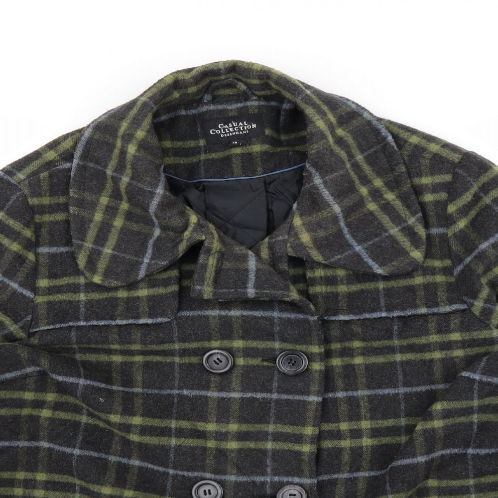 Debenhams Womens Grey Check  Trench Coat Coat Size 18