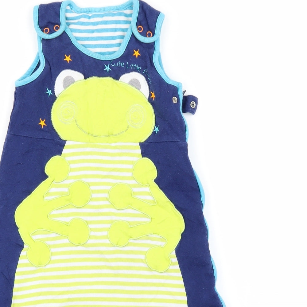 George Baby Blue Animal Print  Babygrow One-Piece Size 9-12 Months  - frog