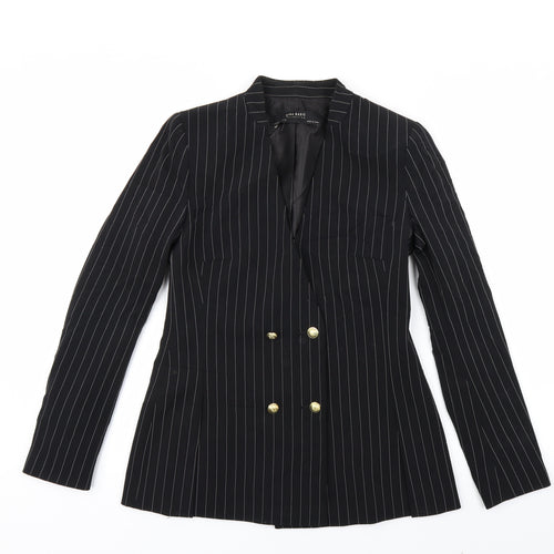 Zara Womens Black Striped  Jacket Blazer Size XS