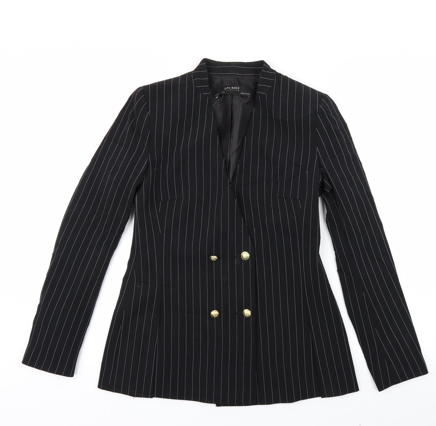 Zara Womens Black Striped  Jacket Blazer Size XS