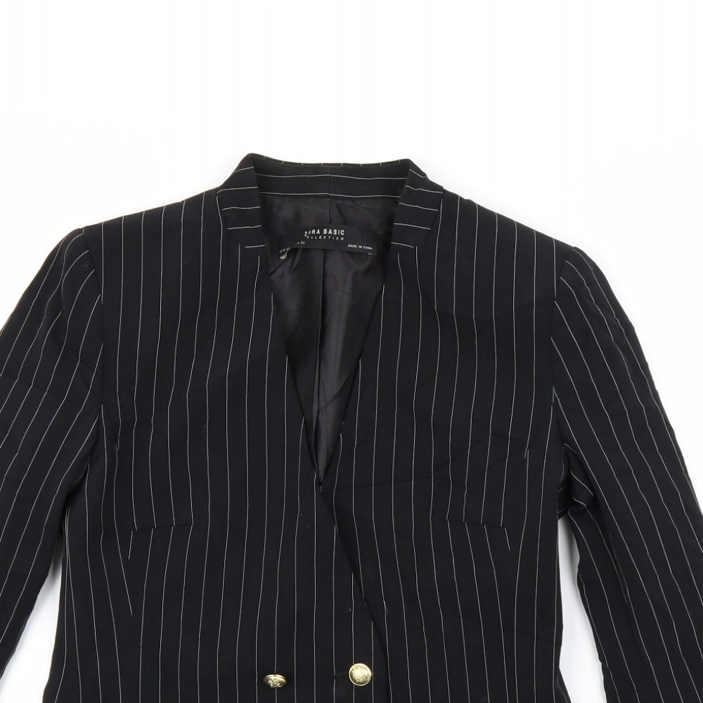 Zara Womens Black Striped  Jacket Blazer Size XS