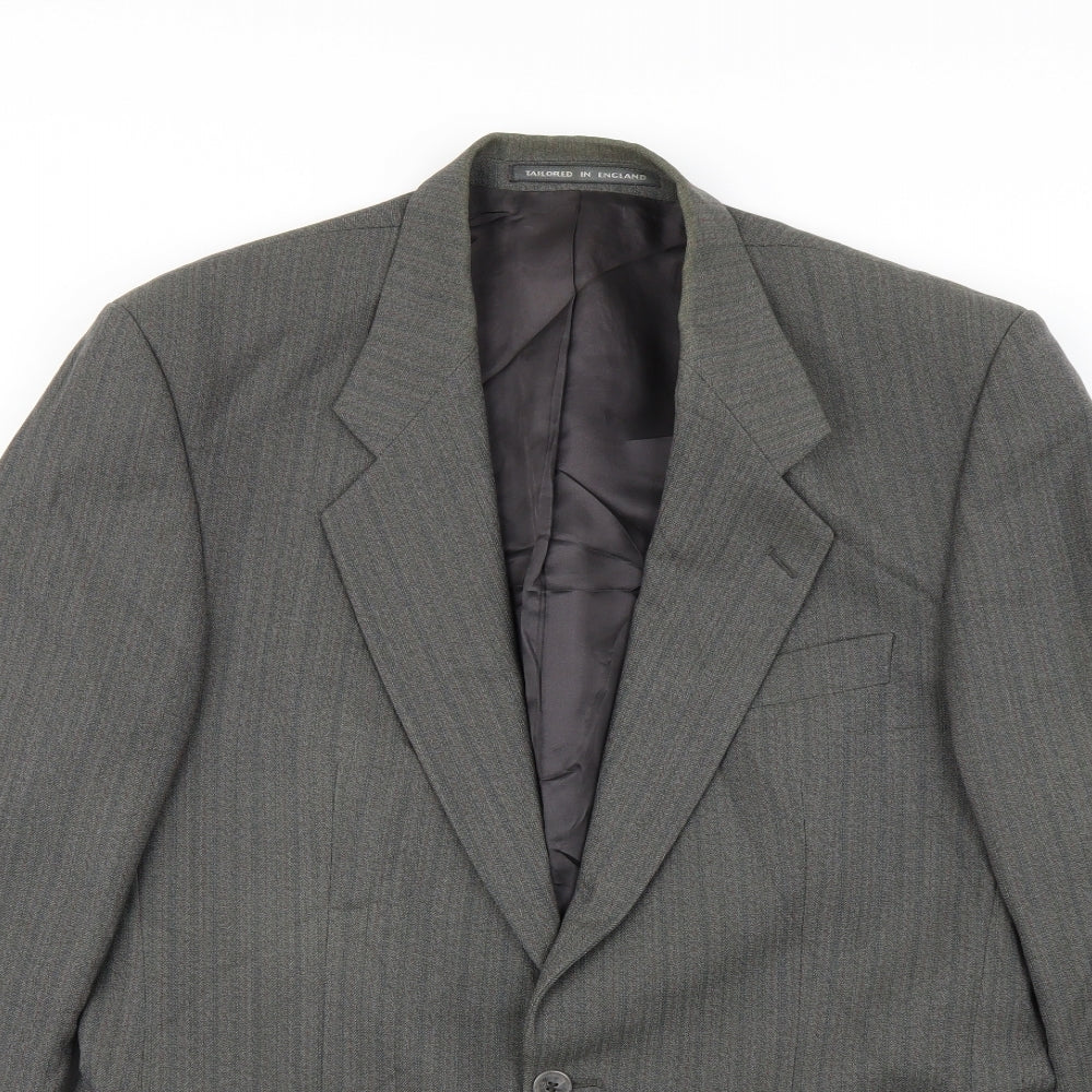 CENTAUR Mens Green Striped  Jacket Blazer One Size