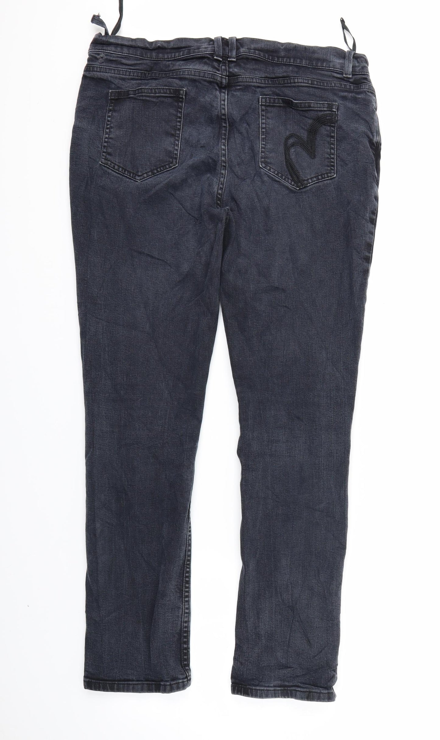 pre una Womens Black   Straight Jeans Size M L22 in