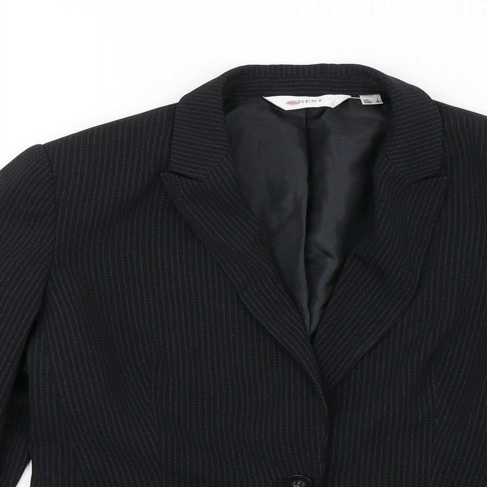 NEXT Womens Black Striped  Jacket Blazer Size 8