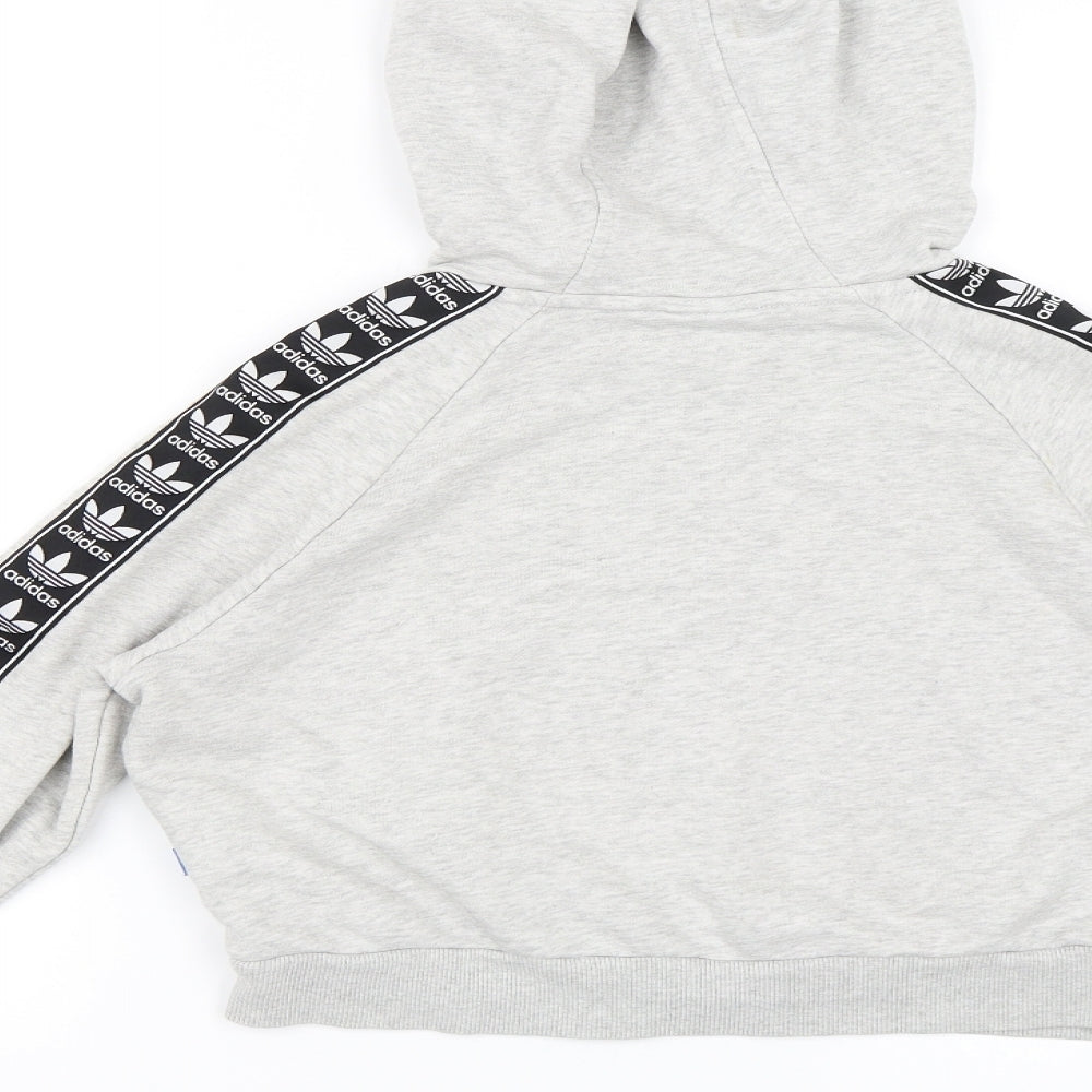 adidas Womens Grey   Pullover Hoodie Size 8  - Cropped