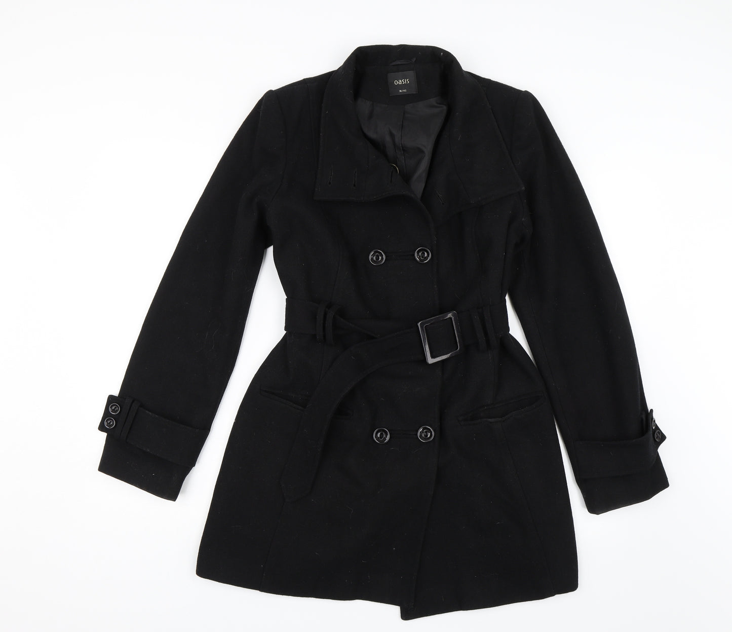 Oasis Womens Black   Overcoat Jacket Size 16