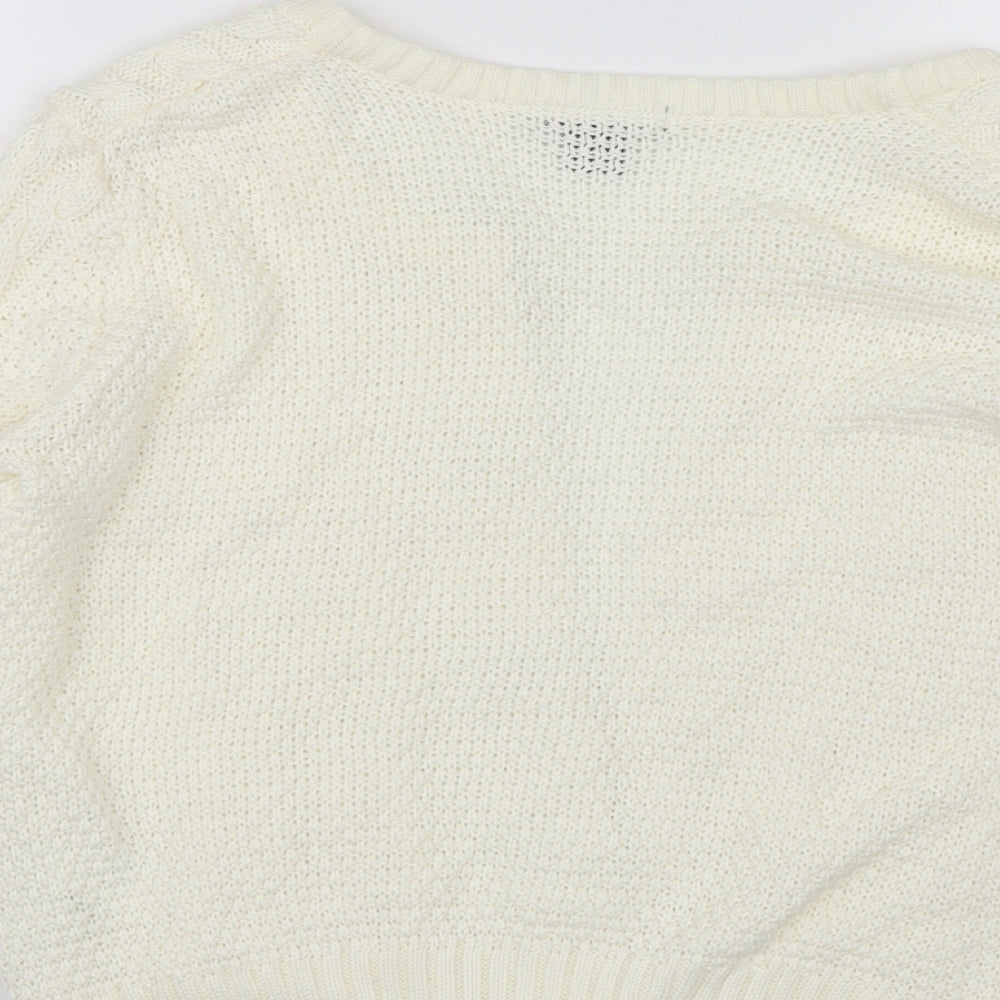 H&M Womens White   Cardigan Jumper Size S