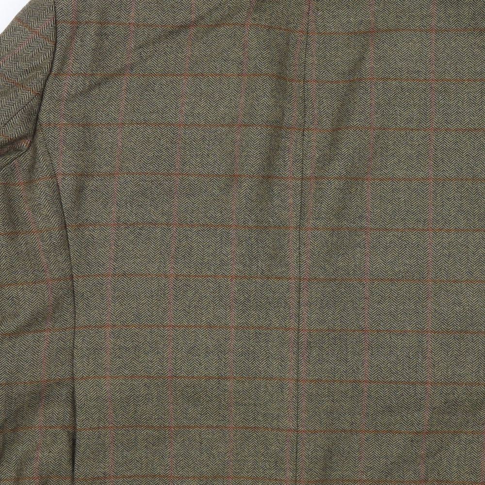 Magee Mens Green Plaid  Jacket Blazer Size 46