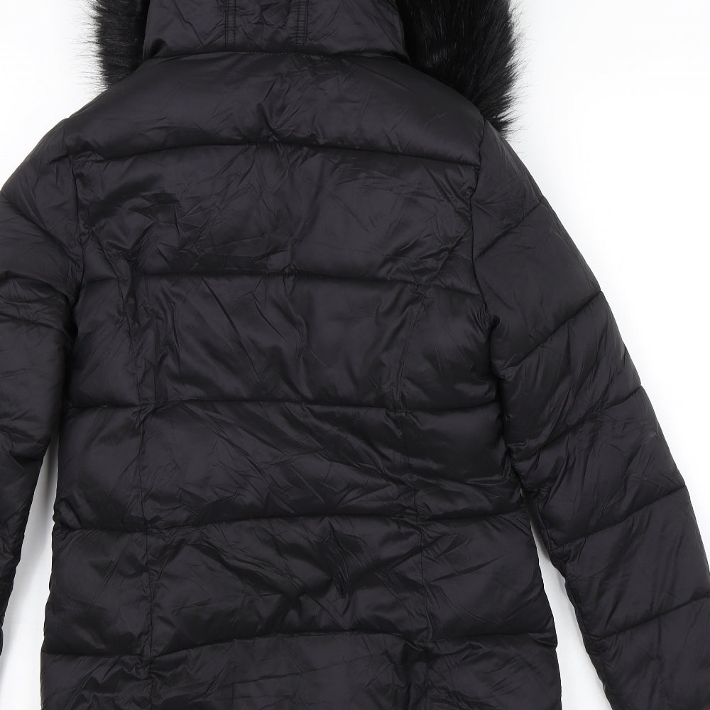 V by Very Girls Black   Parka Jacket Size 11 Years