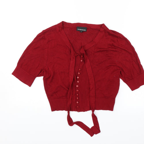 Warehouse Womens Red   Shrug Jumper Size 16