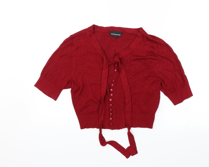 Warehouse Womens Red   Shrug Jumper Size 16