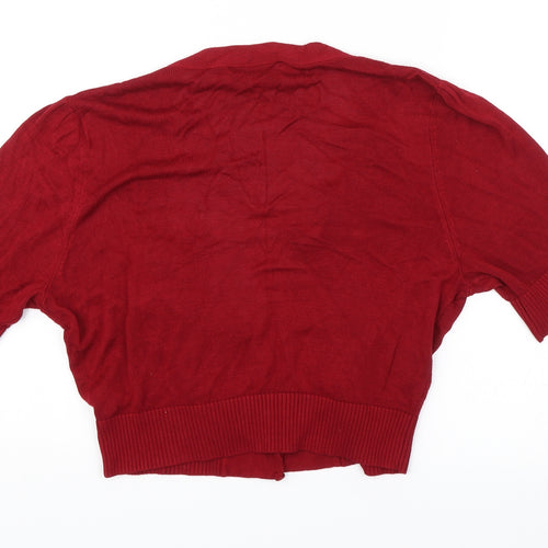 Warehouse Womens Red   Shrug Jumper Size 16