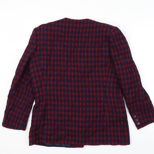 Vivella Womens Red Plaid  Overcoat Jacket Size 12