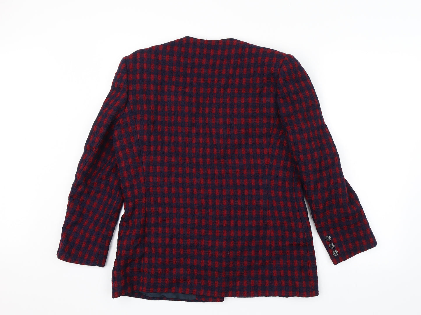 Vivella Womens Red Plaid  Overcoat Jacket Size 12