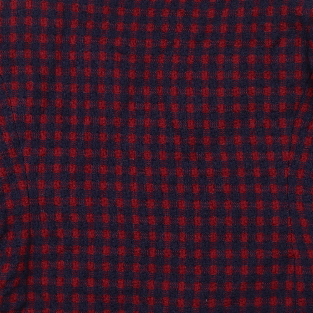 Vivella Womens Red Plaid  Overcoat Jacket Size 12