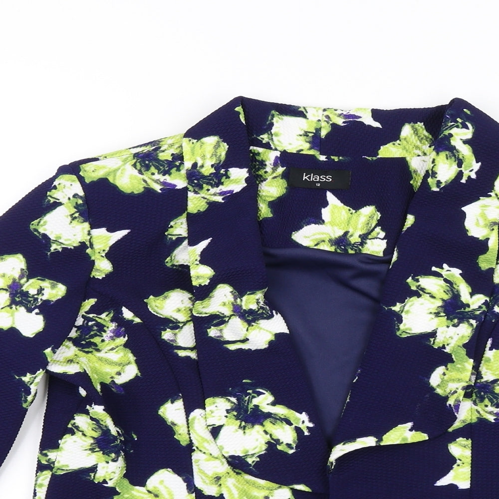Klass Womens Blue Floral  Jacket  Size 12