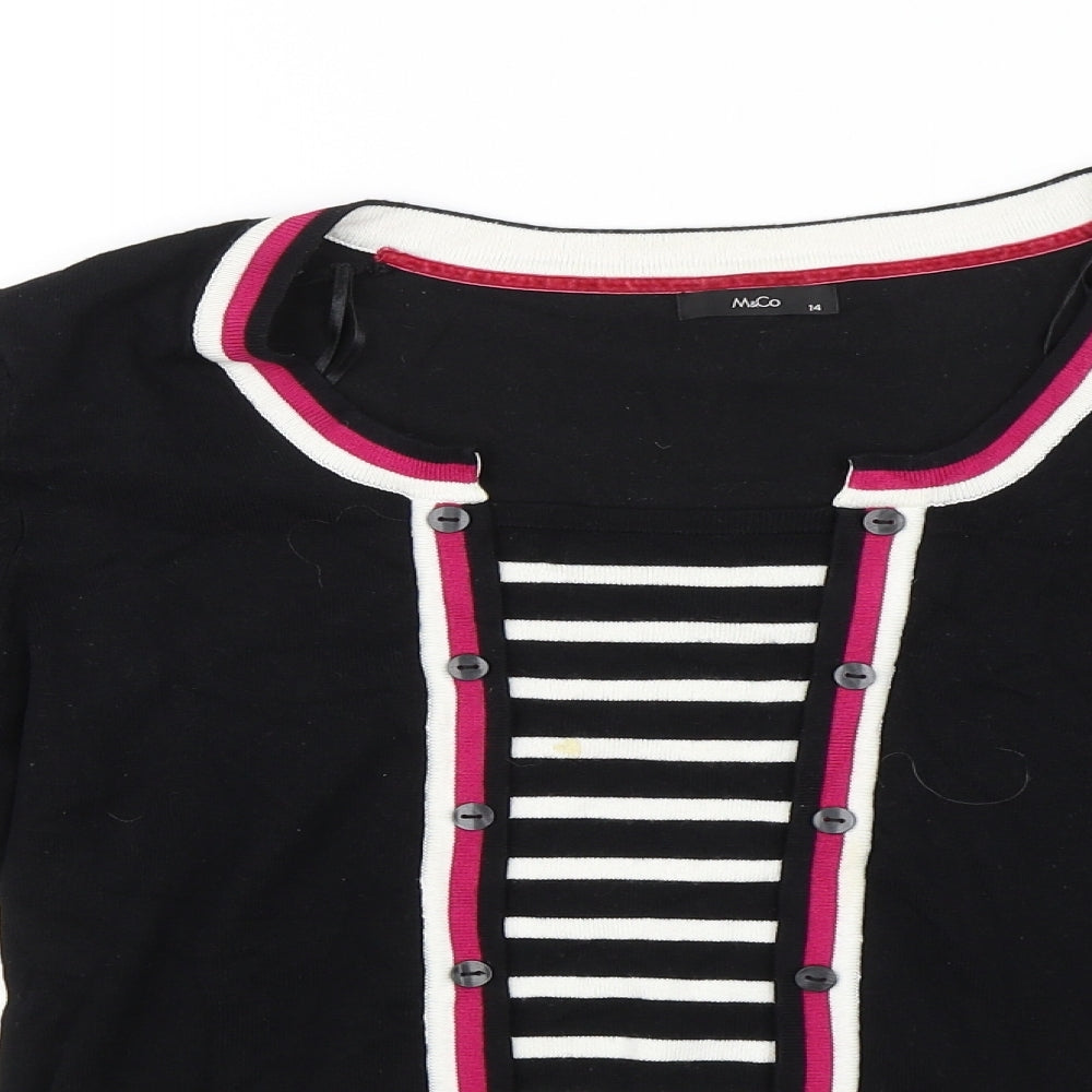 M&Co Womens Black   Basic Blouse Size 14