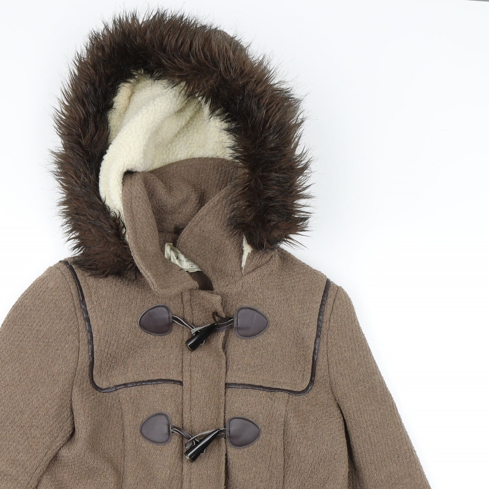 New Look Womens Brown   Parka Jacket Size 10