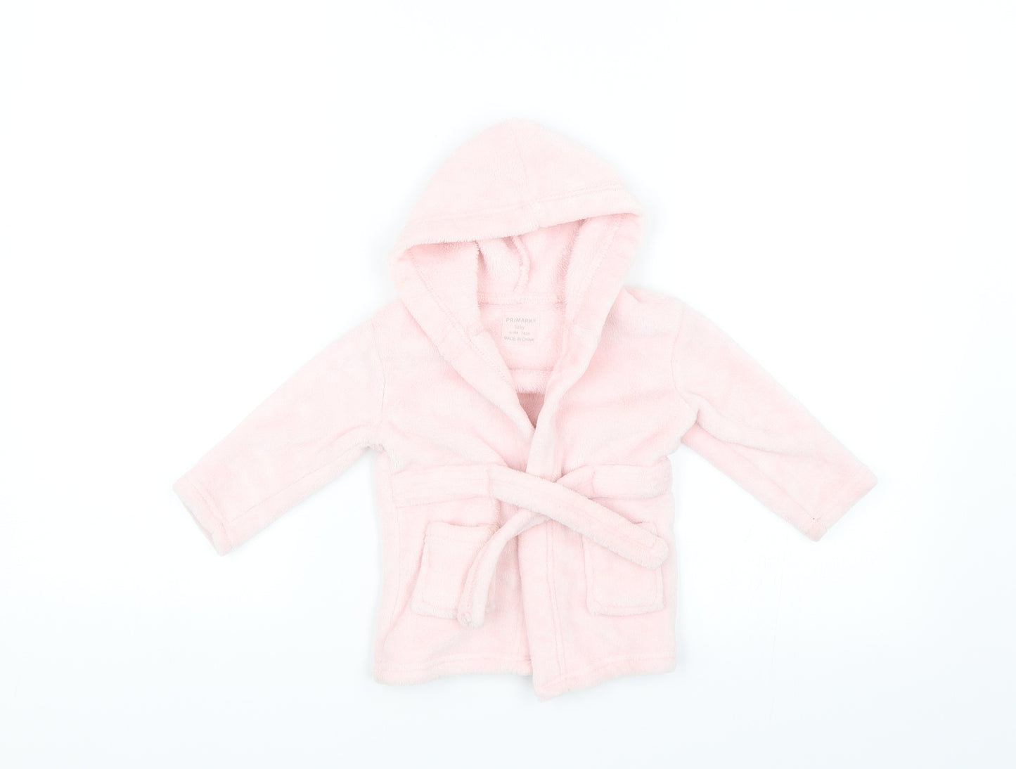 Primark Baby Pink Solid  Kimono Robe Size 6-9 Months