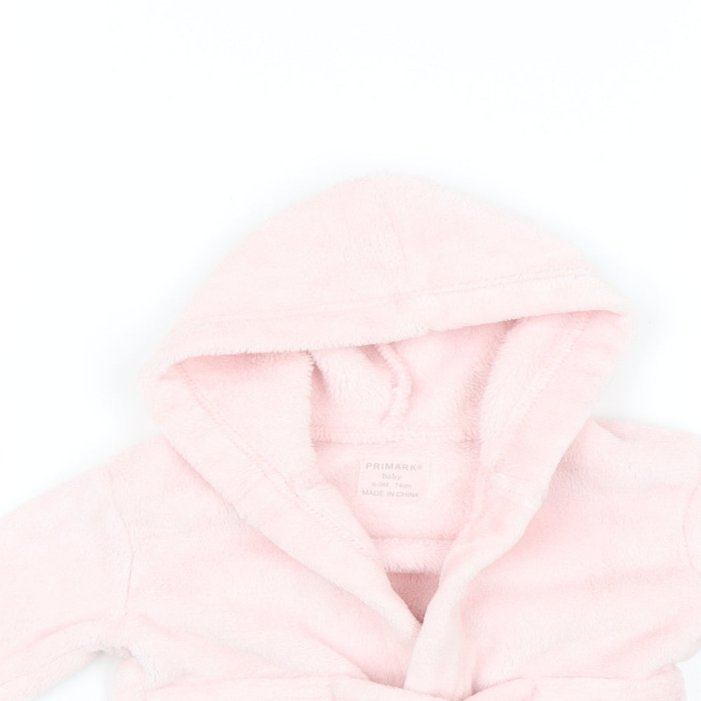 Primark Baby Pink Solid  Kimono Robe Size 6-9 Months