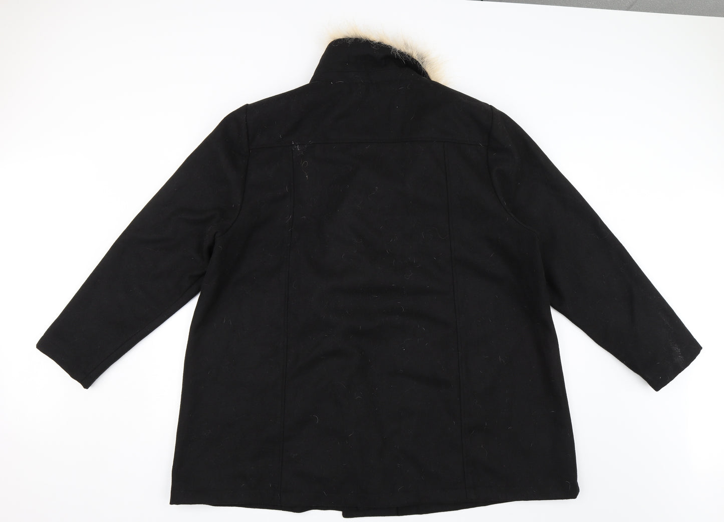 Yours Womens Black   Overcoat Jacket Size 22