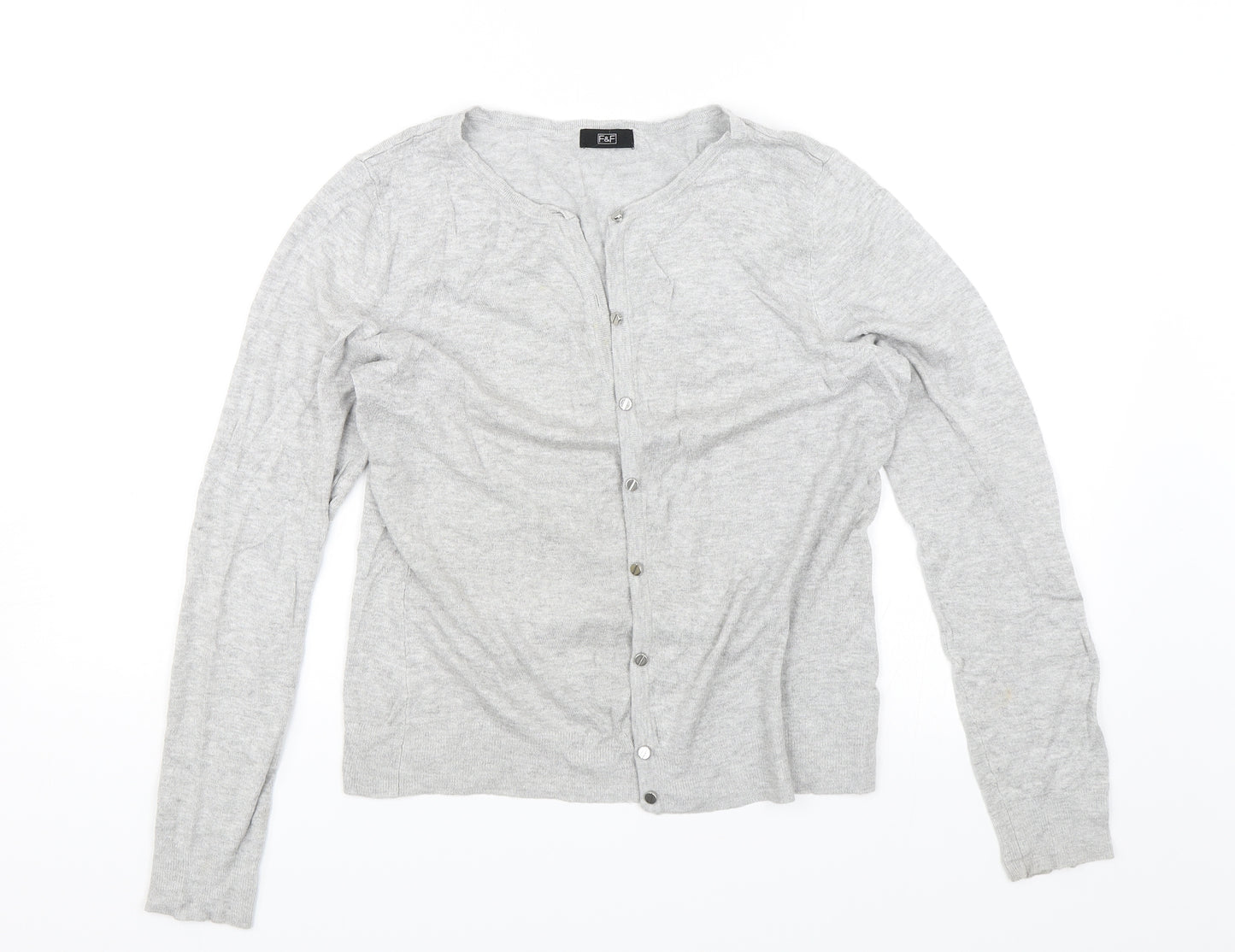 F&F Womens Grey   Cardigan Jumper Size 12