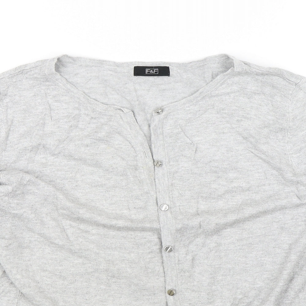 F&F Womens Grey   Cardigan Jumper Size 12