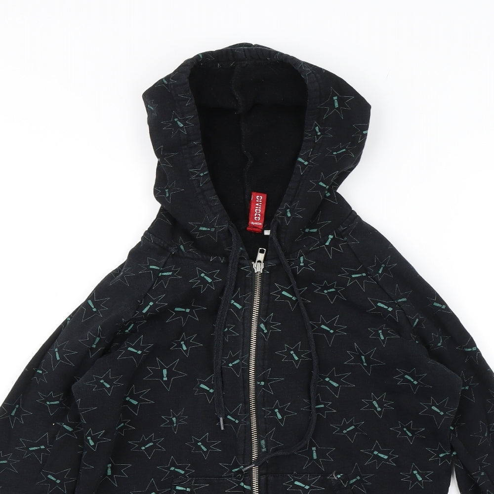 Divided Womens Black   Full Zip Hoodie Size 10