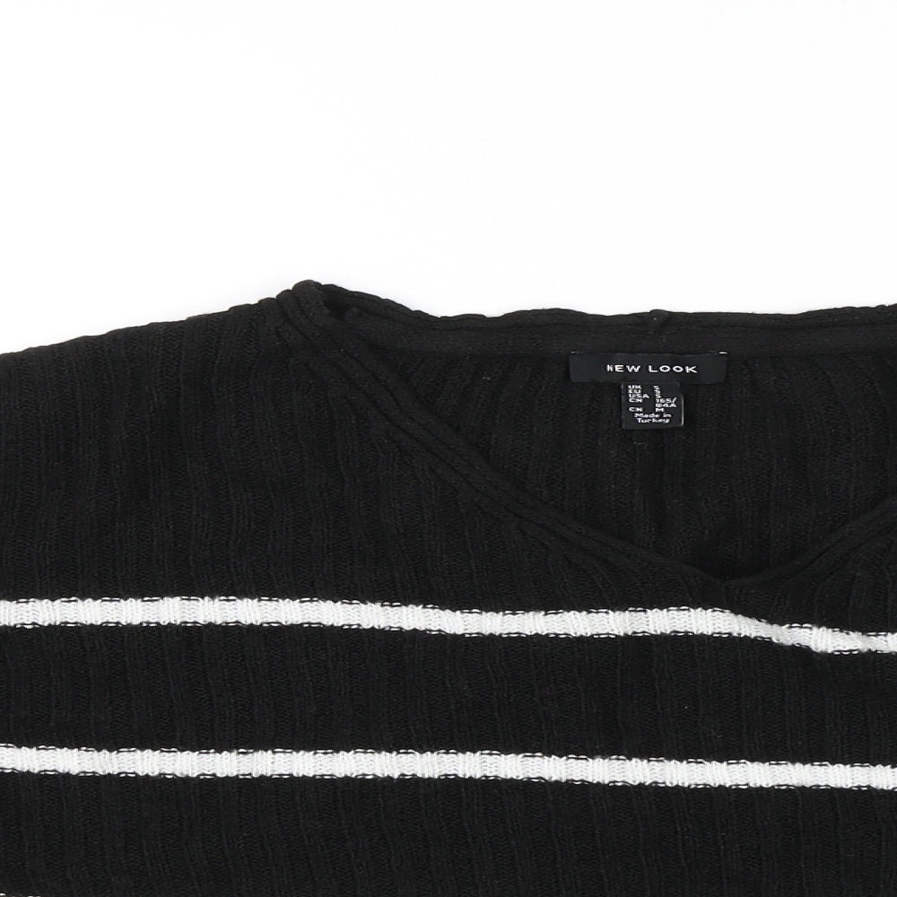 New Look Womens Black Striped  Pullover Jumper Size S