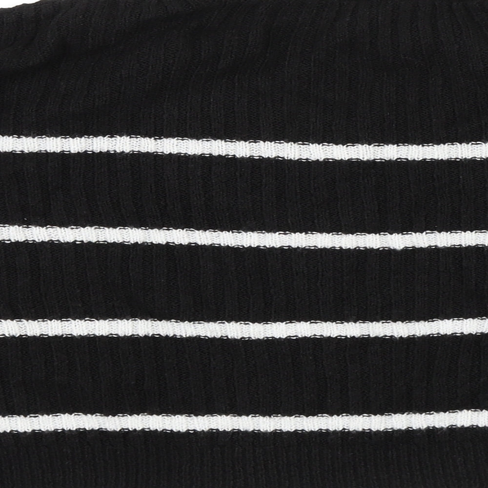 New Look Womens Black Striped  Pullover Jumper Size S