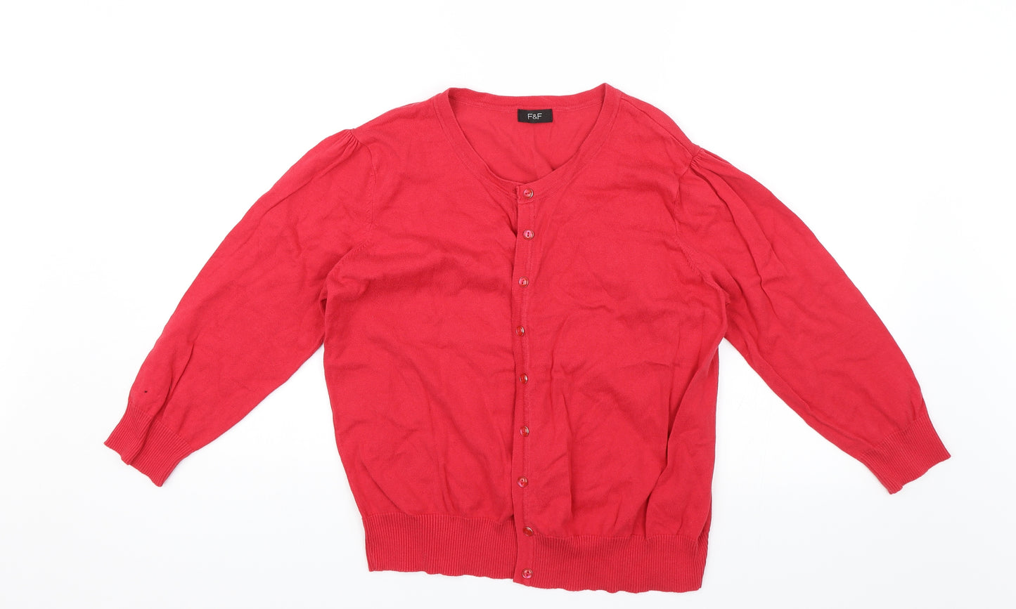 F&F Womens Red   Cardigan Jumper Size 20
