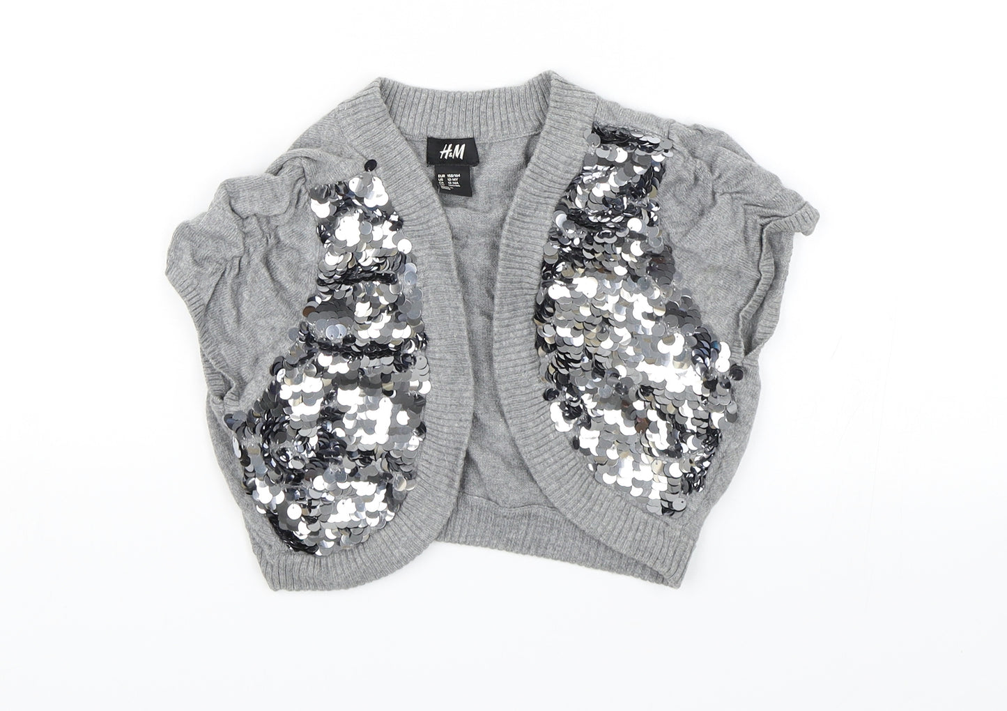 H&M Girls Grey   Shrug Jumper Size 12-13 Years
