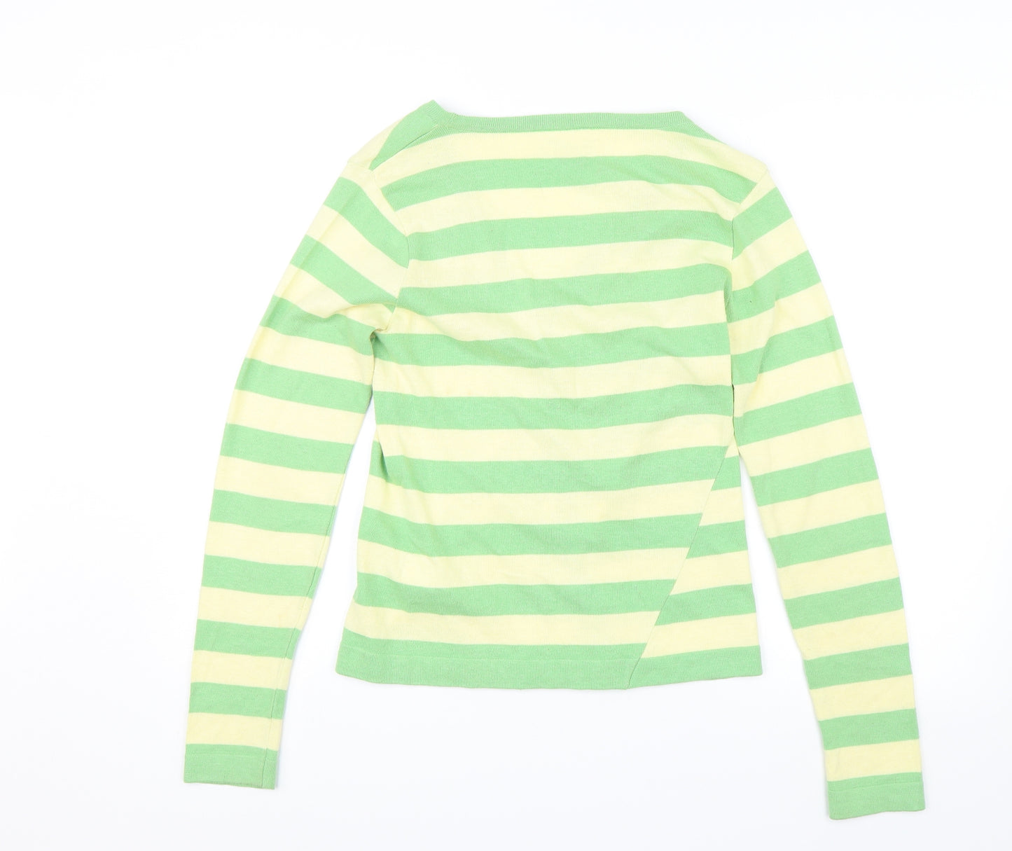 River Island Womens Green Striped  Cardigan Jumper Size 14