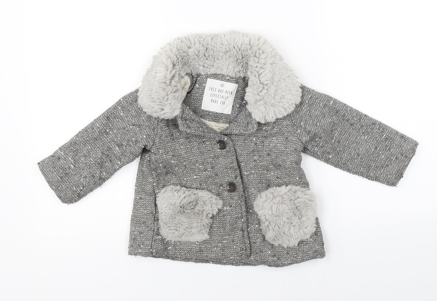 Preworn Girls Grey   Jacket  Size 9-12 Months