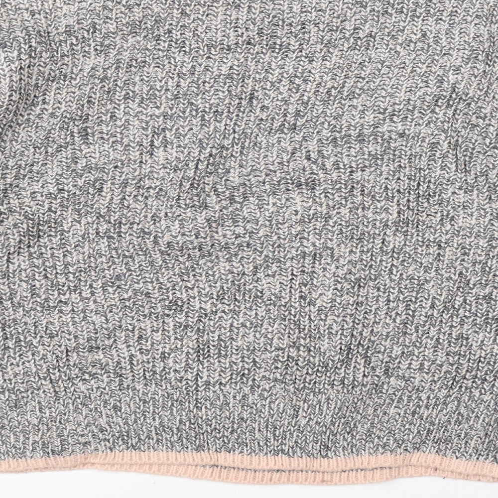 Topshop Womens Grey Herringbone  Pullover Jumper Size 6