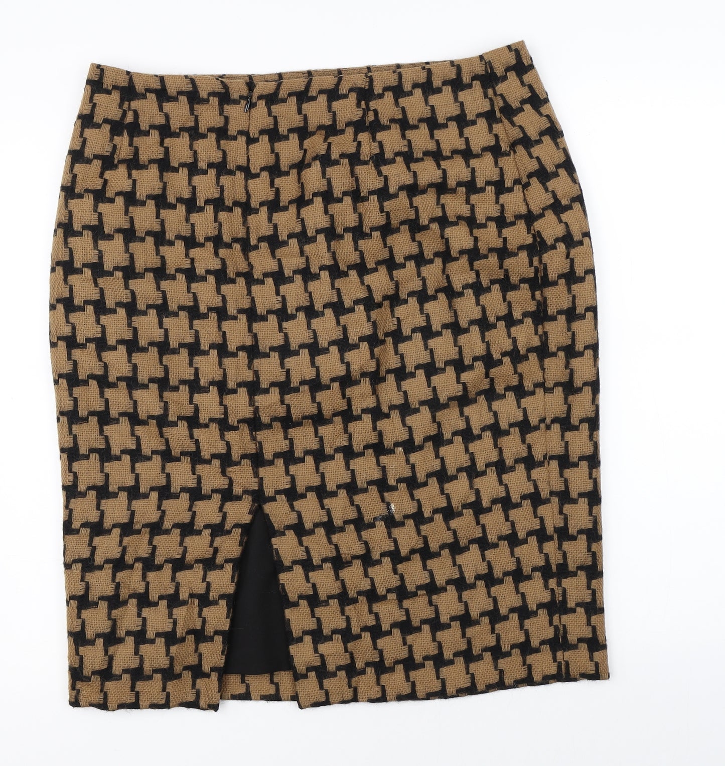 Hobbs Womens Brown Check  A-Line Skirt Size 16