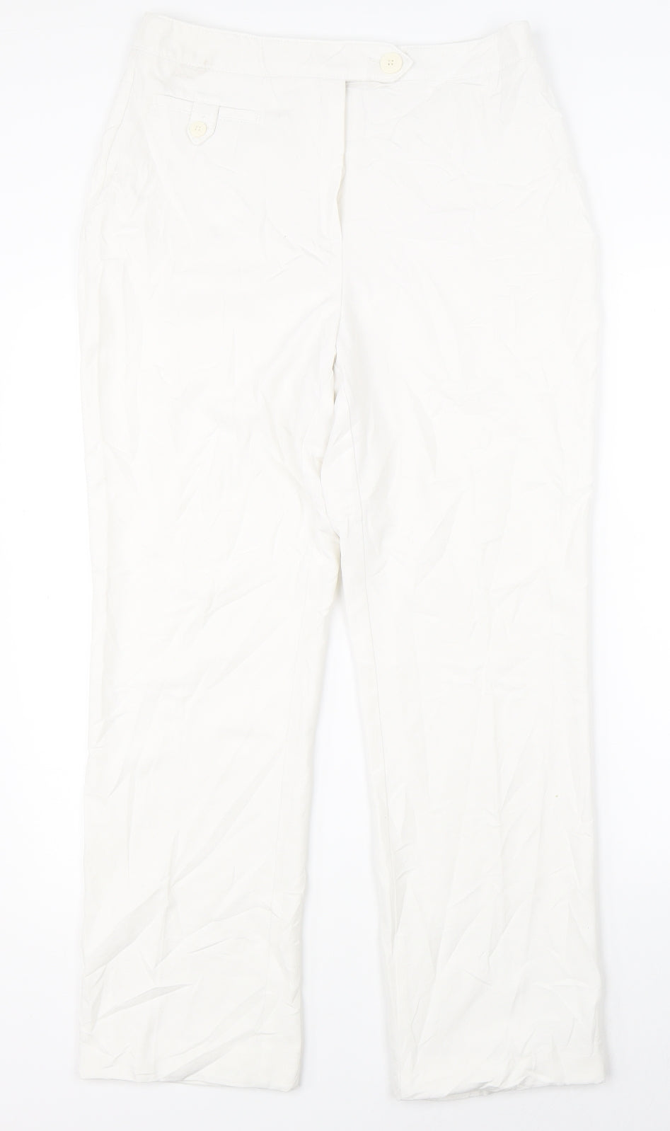 Marks & Spencer Womens White   Trousers  Size 12 L27 in