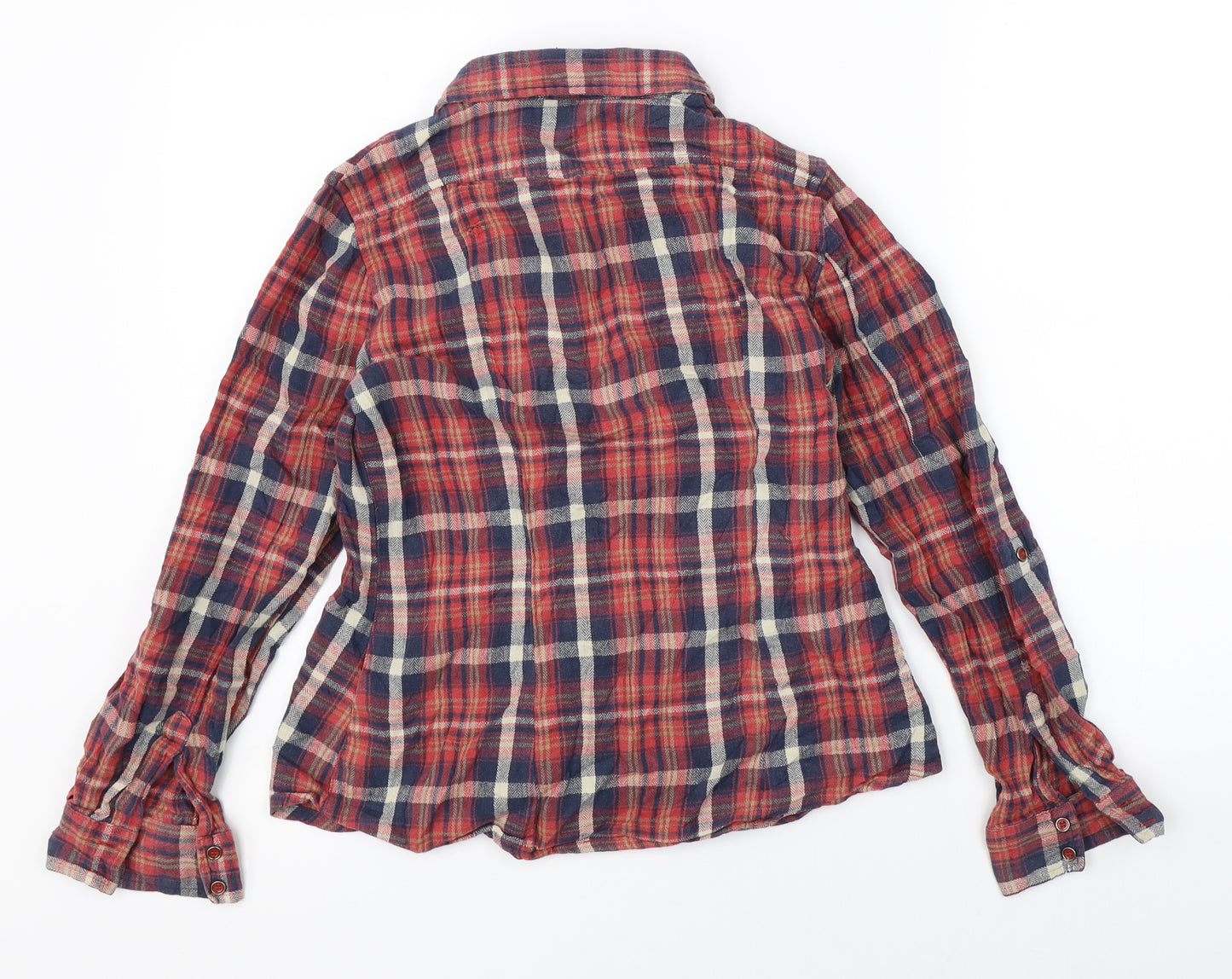 New Look Womens Red Plaid  Basic Button-Up Size 12