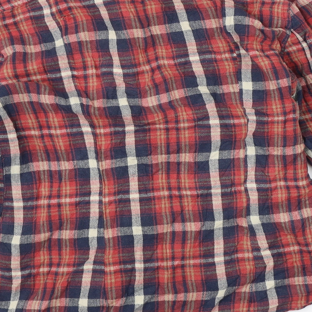 New Look Womens Red Plaid  Basic Button-Up Size 12