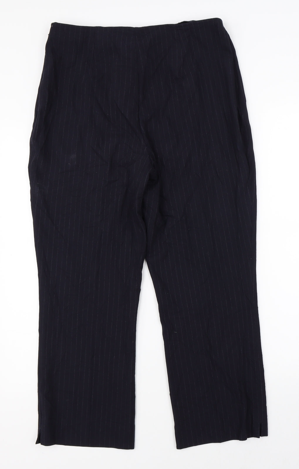 Marks & Spencer Womens Black Striped  Dress Pants Trousers Size 12 L23 in